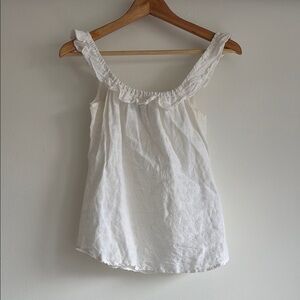 Reformation White Ruffled Tank Top Camisole